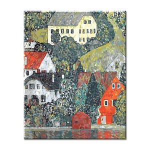 모모픽스페인팅 물감 3배 DIY 명화 그리기 액자 대형 75 x 60 cm, WP04  클림트 아터 호숫가의 교회, 1개