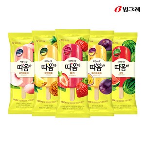 빙그레 따옴바 5종 혼합 40개 (납작복숭아8 + 딸기8 + 패션프루트8 + 파인애플8+ 수박8), 75ml