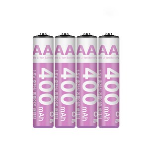 C타입 AAA건전지 1.5V 4개입 충전지 400mAH 리튬이온 리필 충전식 배터리 디지털도어락 초인종 충전용, 1개