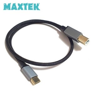 MAXTEK C타입 to USB2.0 BM 변환 케이블 0.5M MT537 C to B 패브릭재질 프린터 MID Type-C 금도금 USB-C B타입, 1개