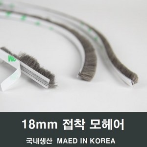 접착 모헤어 18mm 1M 샤시단열 우풍외풍차단 문풍지, 1개