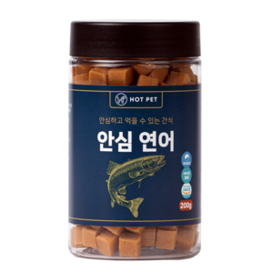 핫펫 강아지 안심 져키 간식, 연어, 200g, 1개