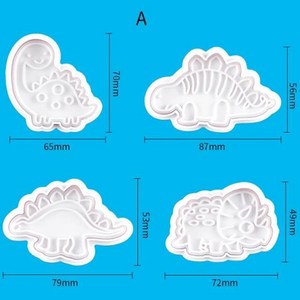 플라스틱 공룡 쿠키 커터 들을 금형 귀여운 케이크 스탬프 베이킹, 1개, 1.쿠키 금형 A