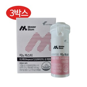 식약처인증 여성 지노마스터 질유산균 170mg x 30캡슐 x 3개 하루1캡슐 50억 CFU 리스펙타 프로바이오틱스 여성질건강유산균, 30정, 3세트