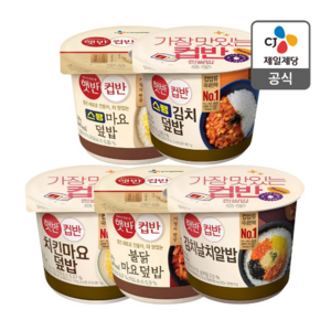 햇반 컵반 덮밥 5종 (김치날치알+스팸김치+스팸마요+치킨마요+불닭마요), 2개