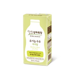 상하목장 유기농 저지방 멸균우유, 200ml, 48개