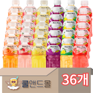 [쿨앤드몰] 모구모구 6종혼합 (복숭아+리치+파인애플+포도+망고+딸기), 320ml, 36개