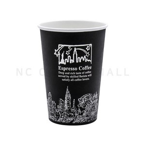 종이컵 10온스 뉴욕블랙 인쇄종이컵 테이크아웃컵 일회용, 1세트, 100개