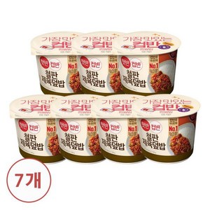 CJ제일제당 햇반 컵반 철판제육덮밥256g x 7개, 256g