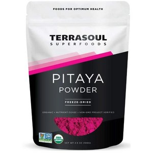 Teasoul Supefoods Oganic Feeze-Died Pitaya P Teasoul Supefoods 유기농 동결 건조 피타야 분말(드래곤프루트) 3., 1개, 99g