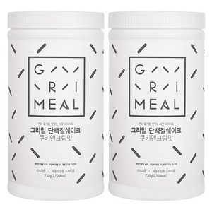 그리밀 단백질쉐이크 쿠키앤크림맛, 750g, 2개