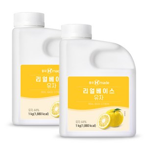 흥국 냉장 Hmade 리얼베이스 유자베이스 1kg, 2개