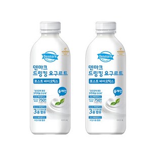 덴마크 드링킹요구르트 플레인 750mLx2병/대용량, 2개, 750ml