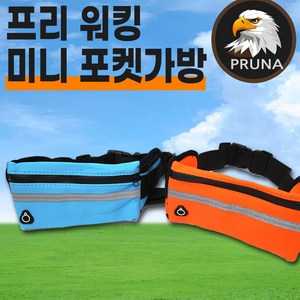 [프루나]프리 워킹 미니 포켓 힙색 등산 여행 트레킹/국내배송-당일출고, 블랙, 1개