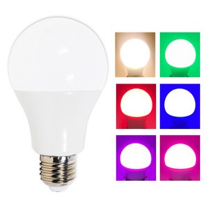홍전기 LED 전구 8W 컬러 램프 벌브 E26, LED 전구 8W 전구색 (노란빛), 1개