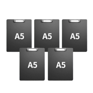 웰컴투 PS클립보드 A5, 검정색, 5개입