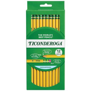 Ticonderoga Dixon® ® 2개의 부드러운 연필 옐로우 배럴 12필 상자