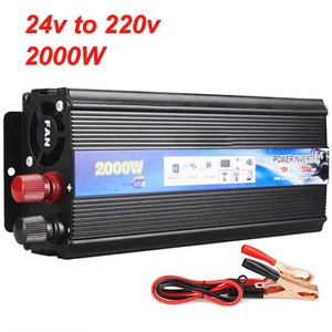 자동차 인버터 12V/24V 220V 전원 500W/1000W/2000W/3000W 소켓 전압 변환기 전화 태블릿, 04 04 24v to 220v 2000W, 01 01 CHINA, 1개