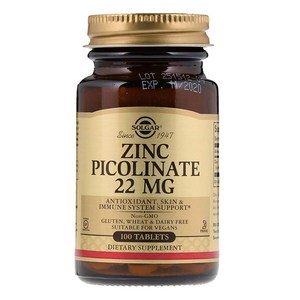 솔가 아연 피콜리네이트 22mg 타블렛, 100정, 1개