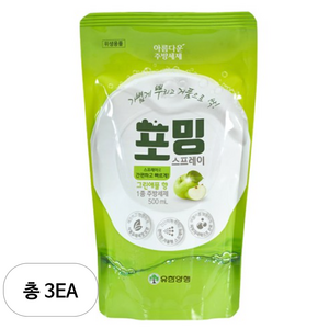 유한양행 포밍 스프레이 주방세제 리필, 500ml, 3개