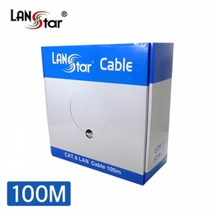 랜스타 LS-6UTP-100MG UTP 랜케이블 CAT.6 BOX 100M Gey, 1개