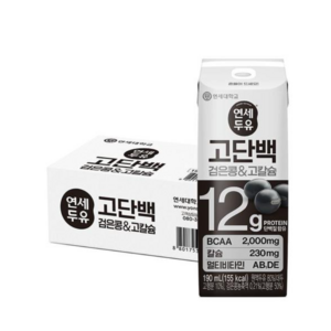 연세두유 고단백 검은콩 & 고칼슘 두유, 190ml, 24개