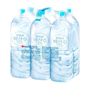 백산수 무라벨 생수, 2L, 6개
