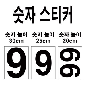 숫자데코 대형 번호 숫자 스티커 큰 사이즈 20cm 25cm 30cm 35cm, 화이트, 높이20cm 숫자0