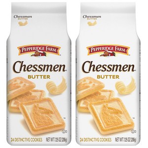 2개세트 페퍼지리팜 체스맨 버터 쿠키 206gx2 Peppeidges Fams Chessmen Butte Cookies, 412g, 1개