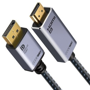 코드웨이 dp to hdmi 2.0 케이블, 1개, 2m