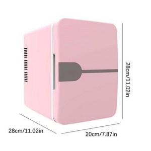 차량용 냉장고 미니 다기능 화장품 마스크 음료 기숙사 및 가정용 쿨러 신선 유지 12V 220V, 3) Pink