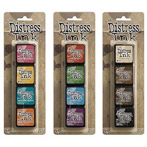 Range Tim Holtz Distess Mini Ink Pad Kits #1 #2 and #3 Bu 레인저 팀 홀츠 디스트레스 미니 잉크 패드 키트 #1 #2 #3 번, 1개, #2 and #3 Bundle,Range Tim H