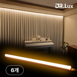 닥터룩스 간접조명 LED T5 10w 600mm, 전구색, 6개