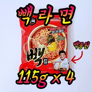 백종원의 빽쿡 빽라면 115g, 4개