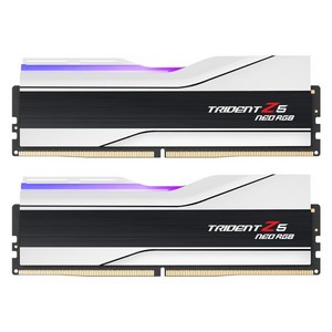 [G.SKILL] DDR5 PC5-48000 CL30 TRIDENT Z5 NEO RGB J 화이트 [64GB (32GB*2)] (6000), 2개