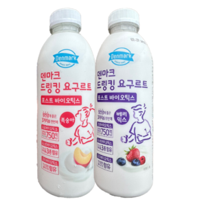 덴마크 드링킹요구르트 750mlx6병(복숭아3+베리믹스3)무배, 6개, 750ml