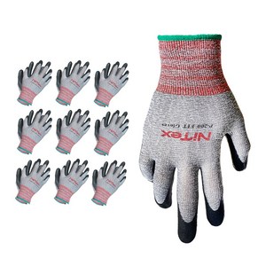 나이텍스 장갑 P200 핏 안전 작업 손바닥 코팅 글러브 10켤레 / Nitex P200 FIT MG Safety Coating Gloves 10pairs, L, 10개