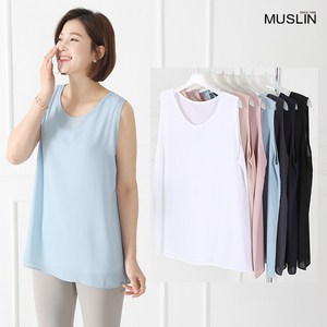 엄마옷 모슬린 파스텔 베이직 나시 BL903109마담 미시 중년여성 빅사이즈 할머니옷 50대 60대 70대