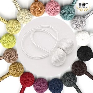 마그네틱 자석 커튼 조정 고리 스트랩 대형끈 타이백 세트, 2개, 화이트/일반형(45cm)