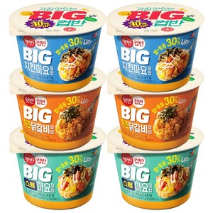 햇반 컵반 BIG 빅 컵밥 세트 (치킨마요덮밥2+스팸마요덮밥2+치즈닭갈비덮밥2), 1세트, 307g