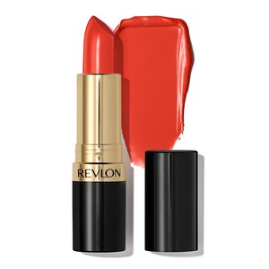 REVLON Lipstick Supe Lustous Lipstick Ceamy F REVLON 립스틱 슈퍼 러스트러스 립스틱 부드럽고 풍만해 보이는 입술을 위한 크리미, 750 키스 미 코랄, 4g, 1개