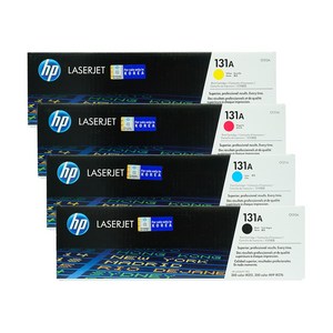 HP HP 131A CF210A CF211A CF212A CF213A 정품토너 LaseJet MFP M276nw M251nw M276n M251n 4색세트, 1개, 검정+파랑+빨강+노랑