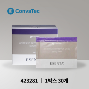 콘바텍 에센타 잔여물제거제 30개입 423281 ConvaTec ESENTA Remove Wipes 장루용품, 30개