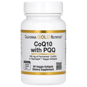 Califonia Gold Nutition PQQ 함유 CoQ10 100mg 베지 캡슐 60정, 1개