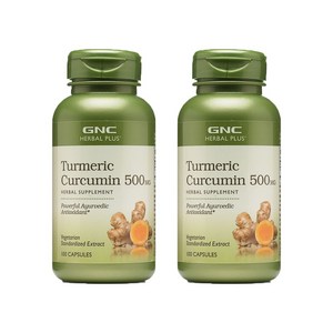 GNC 투메릭 커큐민 500mg 100정 (캡슐) Hebal Plus Standadized Tumeic Cucumin 500mg 100caps -2개 SET, 2개