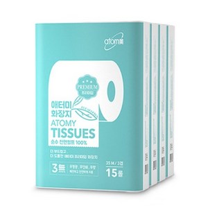 애터미 3겹 천연펄프 화장지, 35m, 15개입, 1개