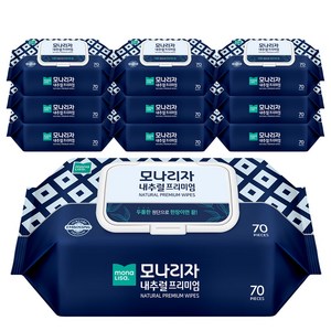 모나리자 내추럴 프리미엄 물티슈 캡형, 80g, 70매, 20개