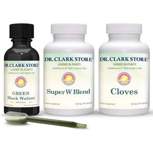 D Clak Stoe Intestine Suppot & Cleanse Kit - with Oiginal Geen Tinctue fom Black Walnut Hull, 1개, 100정