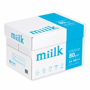 한국제지 밀크 A4 용지 80g 1박스(2000매)/복사용지/MIILK, 1. A4, 2000개