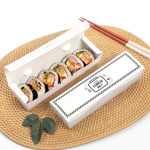런치 박스 종이 도시락 긴한줄 소 소량 김밥 음식 포장, 1개, 50개